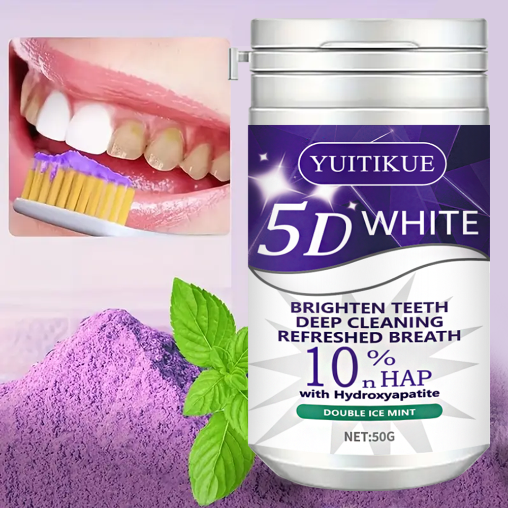 Teeth Whitening Ingredients - 50g Whitening Tooth Powder, Purple Teeth