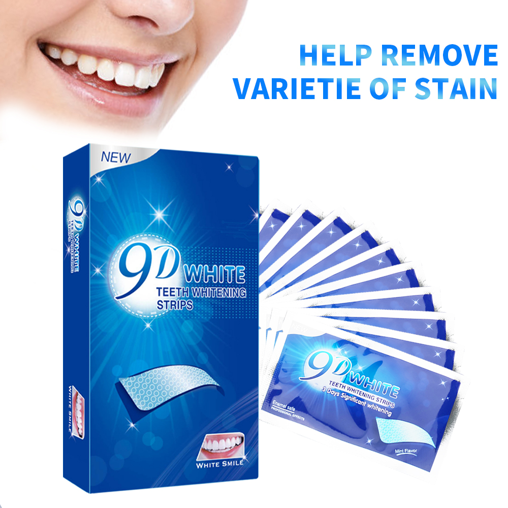 Teeth Whitening Strips Permanent - 9D White Peroxide-Free Teeth Whitening Strip
