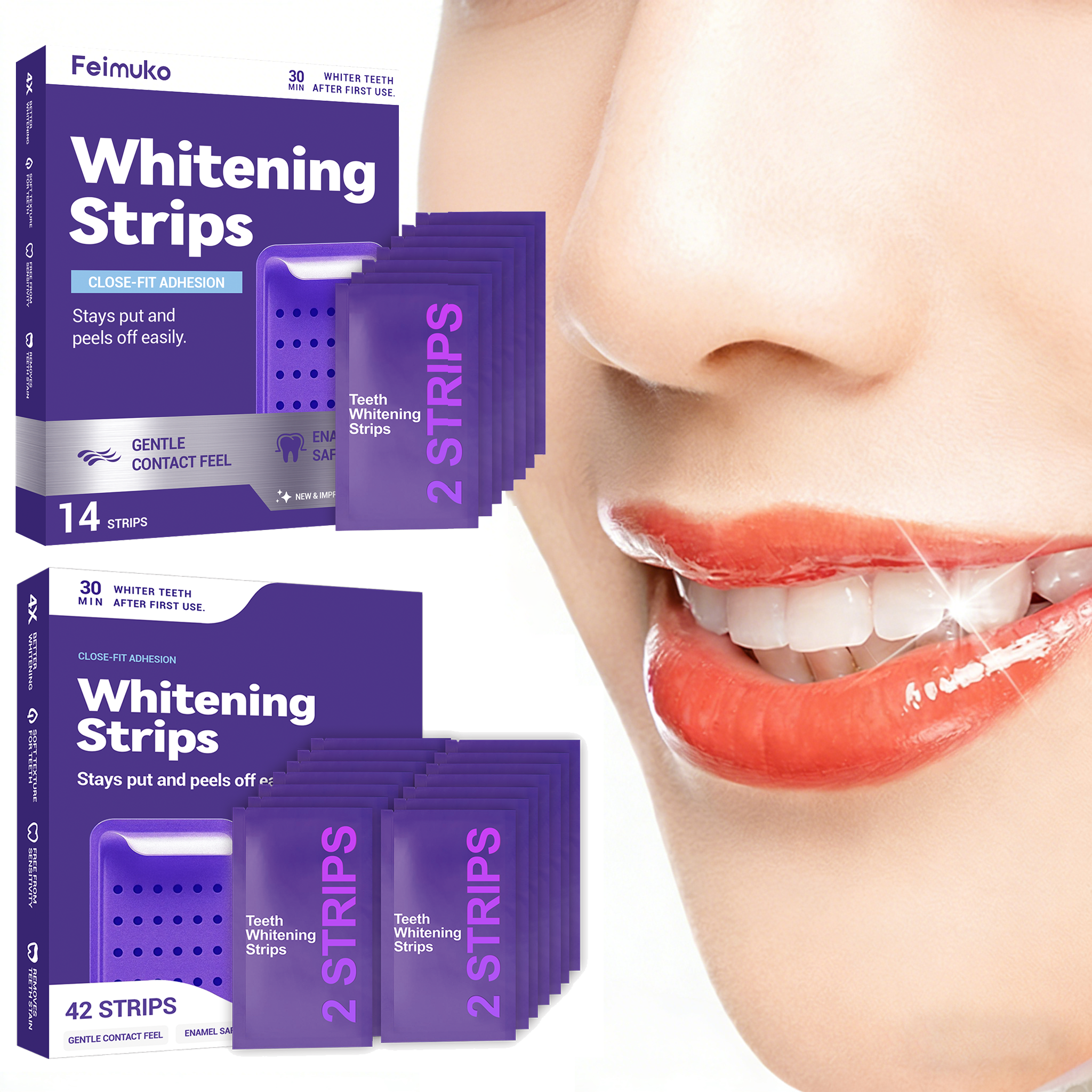 Teeth Whitening Strips Permanent - Purple Teeth Whitening Strips Brighteni Tooth