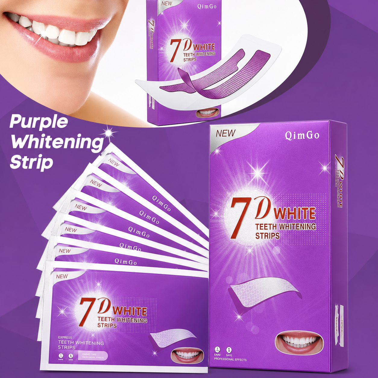 Teeth Whitening Strips Permanent - Purple Teeth Whitening Strip No Sensitive