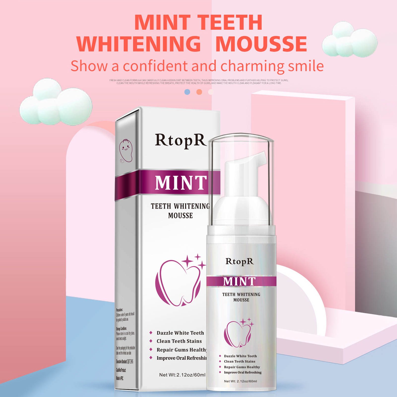 Teeth Whitening Mousse Mint Fo - Teeth Whitening With Baking Soda 评论和价格