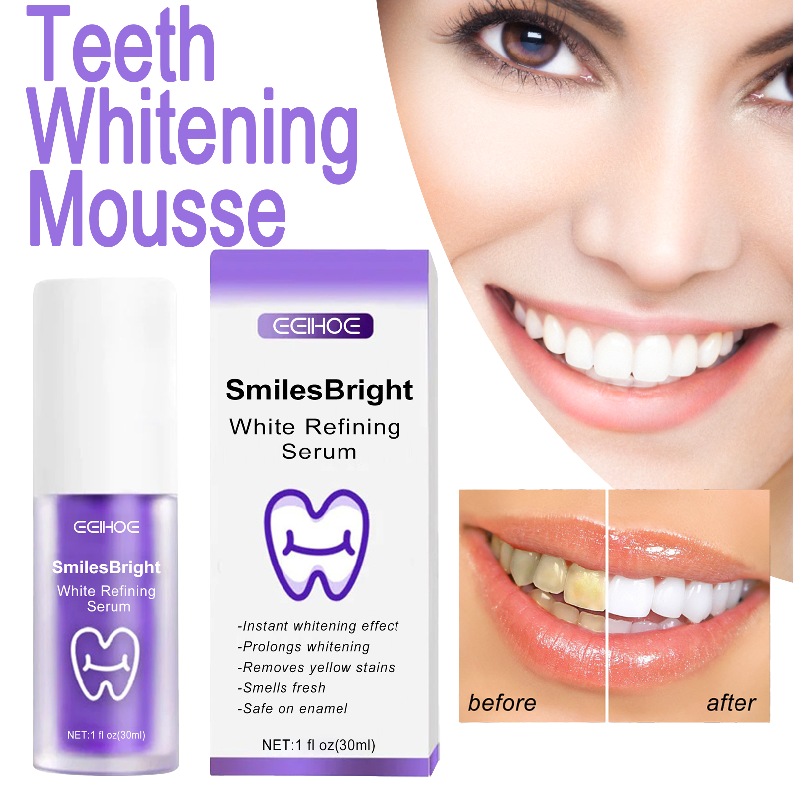 EELHOE Smiles Bright White Ref - Teeth Whitening Ingredients 评论和价格