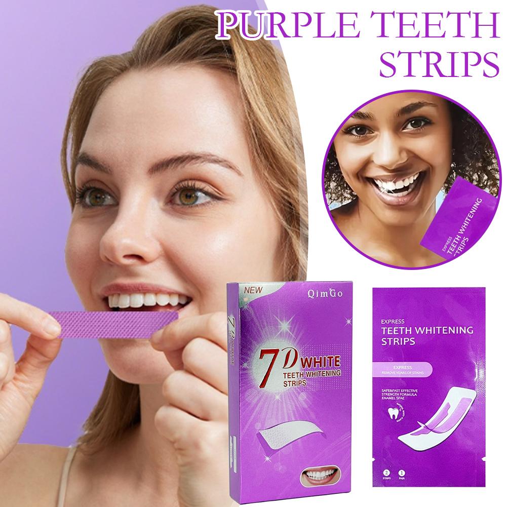 7D Purple Teeth Whitening Stri - Teeth Whitening Strips Permanent 评论和价格