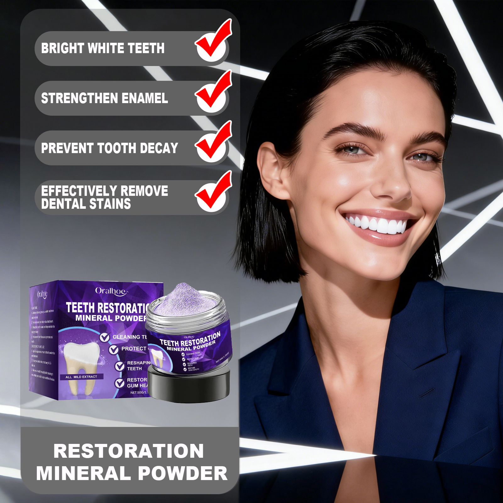Purple Teeth Bleaching Powder  - Teeth Whitening Ingredients 评论和价格