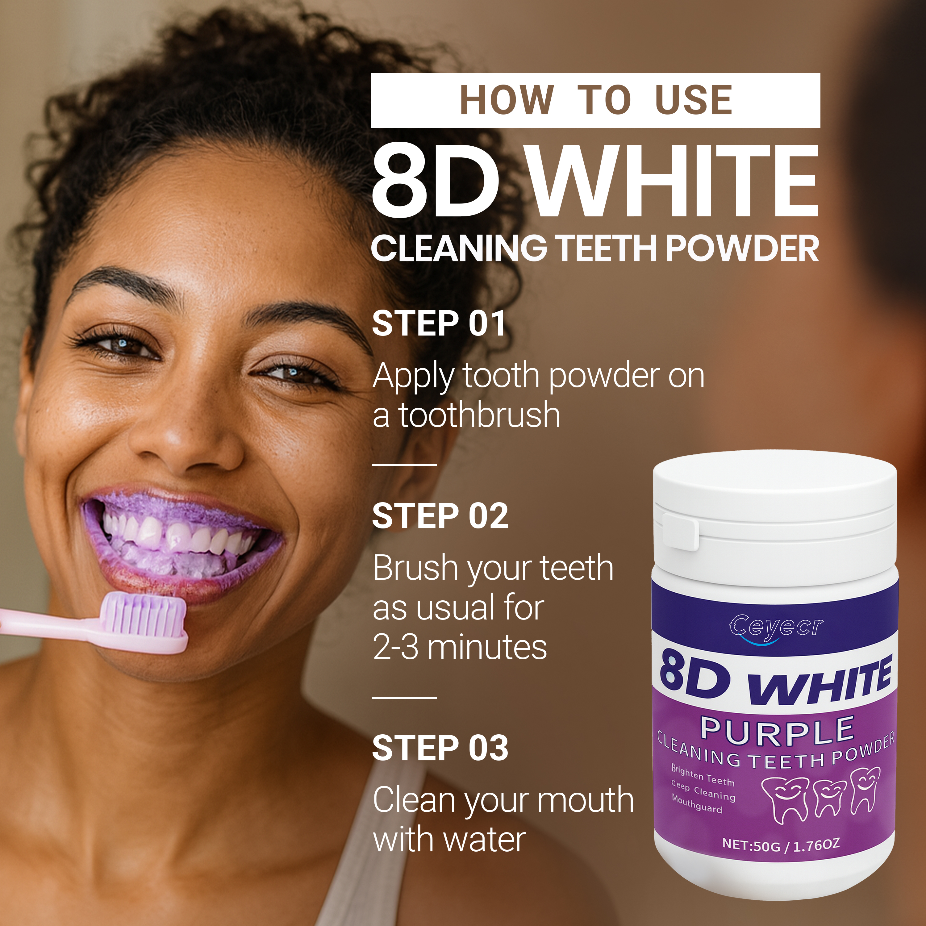 8D white Teeth Whitening Powde - Teeth Whitening Hismile 评论和价格