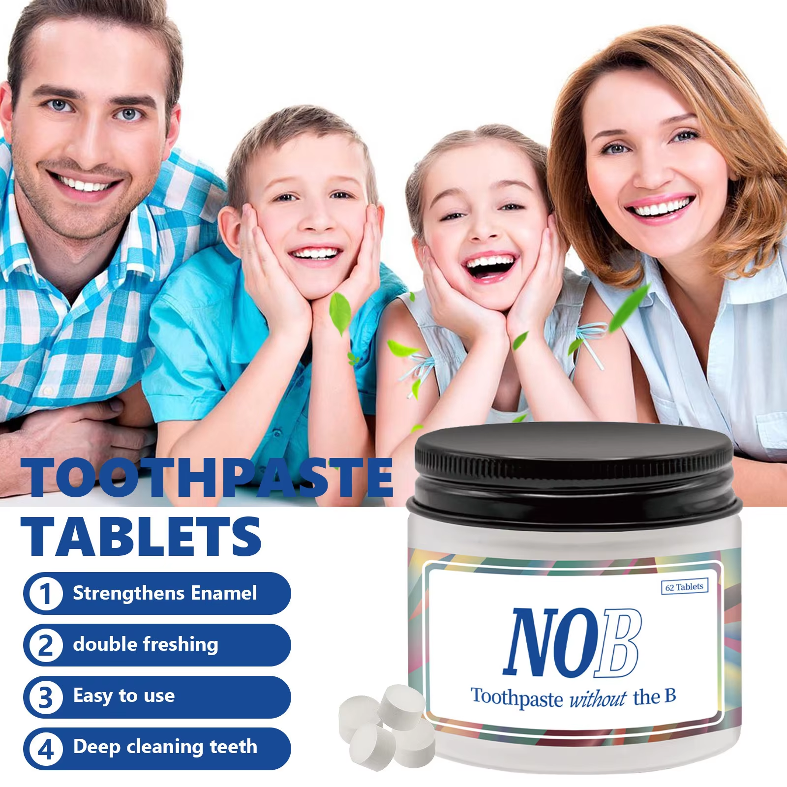 NOBS Toothpaste Tablets - Nano - Teeth Whitening With Coconut Oil 评论和价格