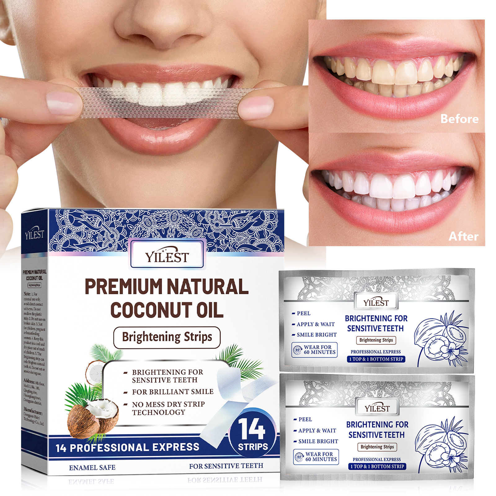 Teeth Whitening Strips 14pcs C - Teeth Whitening Strips Permanent 评论和价格